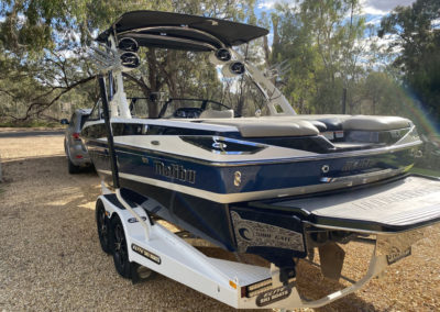 Detailing of luxury wake boat in Coffin Bay, SA